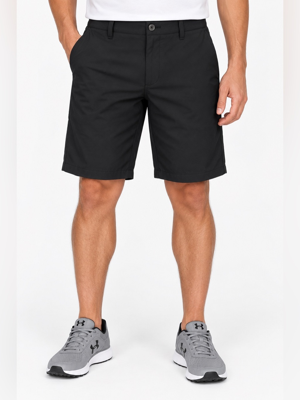 Under Armour Men’s Black Golf Shorts Stretch Performance Flat Front Size 32